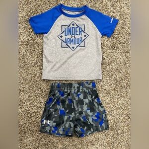 Under Armour shirt and shorts